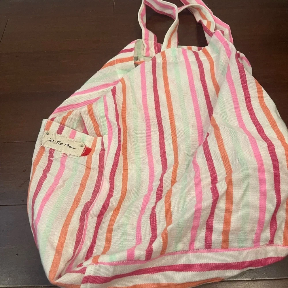 guc we the free Striped Pink and Orange multicolor Women's tote Bag